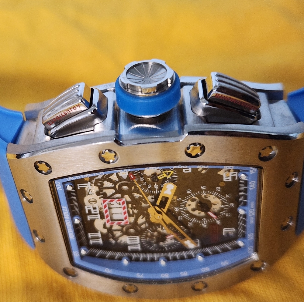 Blue Dial & Strap Men's Chronograph Watch - Picture 2 of 8